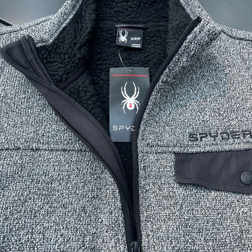 NEW Spyder Men’s Gray Lightweight fully lined Jacket. Chest pocket/side pockets. - Picture 6 of 10